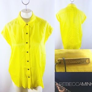 Rebecca Minkoff Yellow Paolo top size 8 Silk top